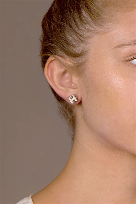 hermes earrings white|Hermes earrings enamel.